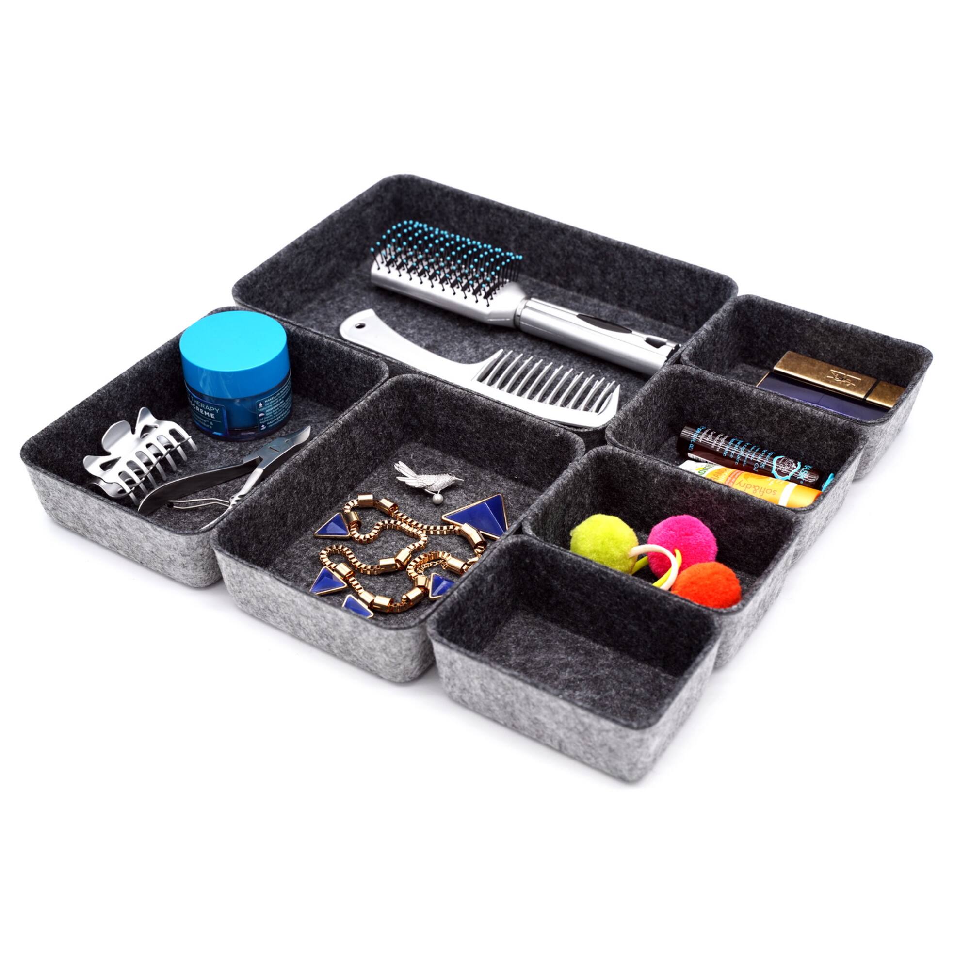 Welaxy Felt 7 Piece Drawer Organizer Tray Set